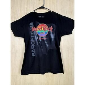 Hard Rock Cafe Shirt Mens Large Black Barcelona Rainbow Pride Graphic Tee